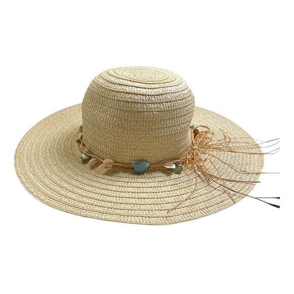 Panama Jack Floppy Paper Braid Bucket Hat Seashell Tan Beige Beach Ocean Vaca OS - Picture 1 of 8